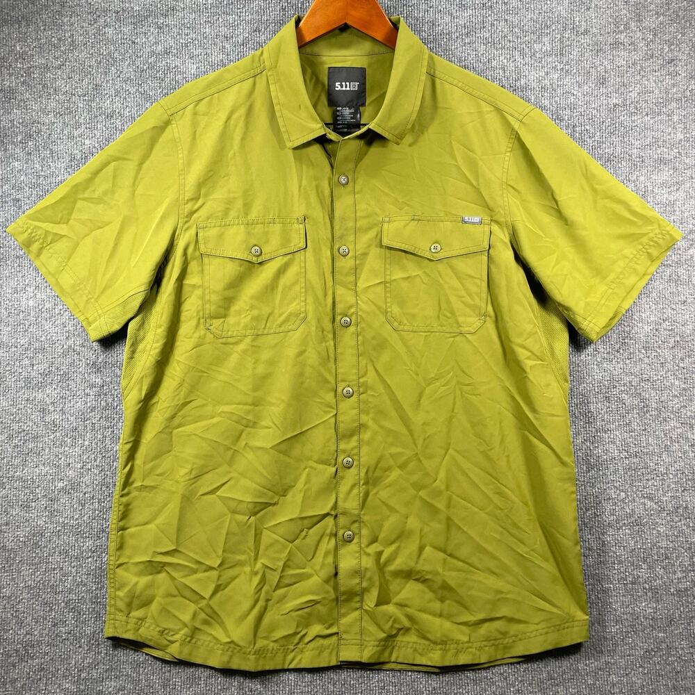5.11 Tactical Marksman Shirt Men's Large Green Wicking UPF50+ Casual Outdoors